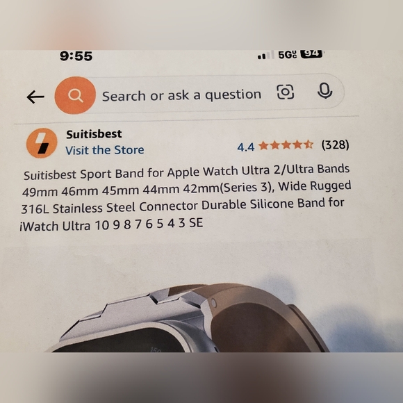 2 bands for Apple watch. Both black and gray. See pics for specs on size/watch - Picture 5 of 5